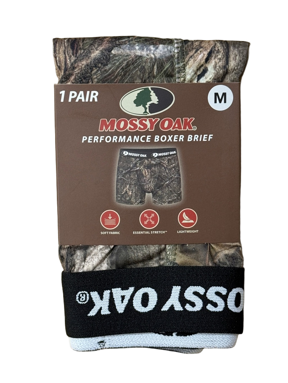 Mens Camouflage Performance Boxer Briefs - Size Medium - Mossy Oak - NWT